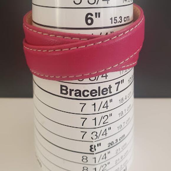Coach Double Wrap‎ Leather Bracelet Berry Pink with Blue Enamel Turn Lock Clasp - Picture 3 of 10